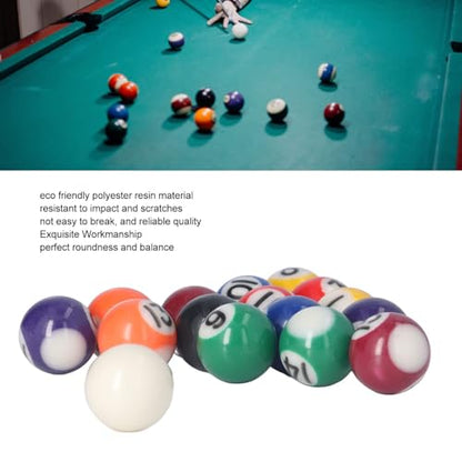 Mini Billiard Ball Set, Precision Balanced Durable Rolling Balls for Game Rooms Bars Polyester Resin 25mm 16 Pack