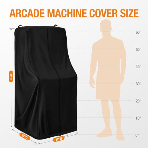 Arcade Machine Cover, Heavy-Duty Waterproof Protection for Pinball & Arcade Cabinets, Fits Most Standard Home Game Machines - size: 31"L x 22"W x 66"H