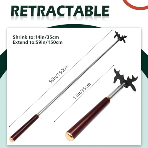 Skylety Retractable Billiard Cue Stick Bridge with Bridge Head, Snooker Set Billiard Pool Cue Accessory for Pool Table