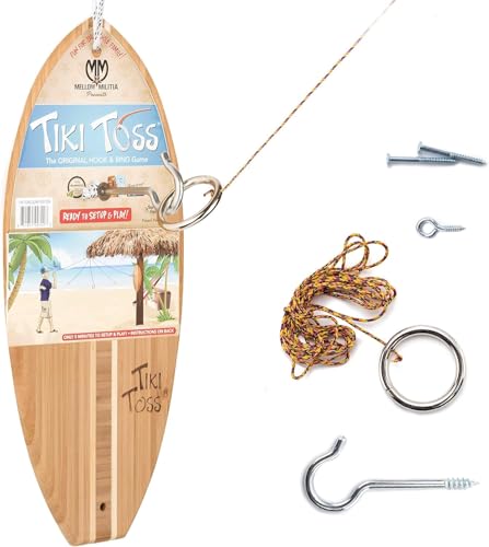 Tiki Toss Ring Toss Game for Adults - Hook and Ring Games with String and Hooks for Indoor/Outdoor Use, Man Cave Decor & Stuff, Gifts for Men/College - Standard or Deluxe 12.3" / Tiny 5" - color: Standard 12.3 Inch