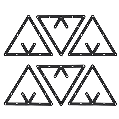 Magic Rack 8 9 10 Ball 57mm, 6Pcs Magic Pool Table Ball Holder, Film Billiards Magic Ball Rack Triangle, Black Billiard Rack Sheet for Pool Halls, Individual, 9.4x9.4in