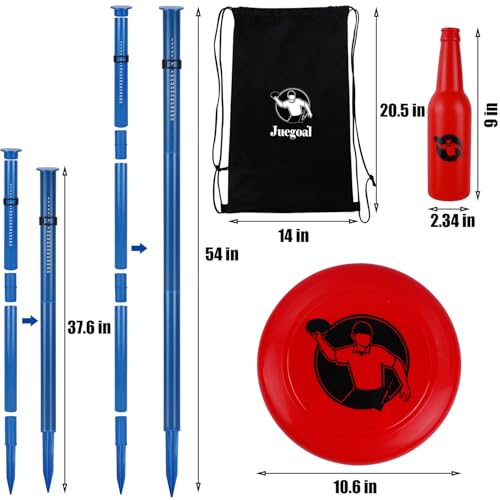 Juegoal Outdoor Flying Disc Game Set, Yard Games Set, Outside Fun Disc Toss Game for Beach Lawn Backyard Park Camping - style: Upgraded
