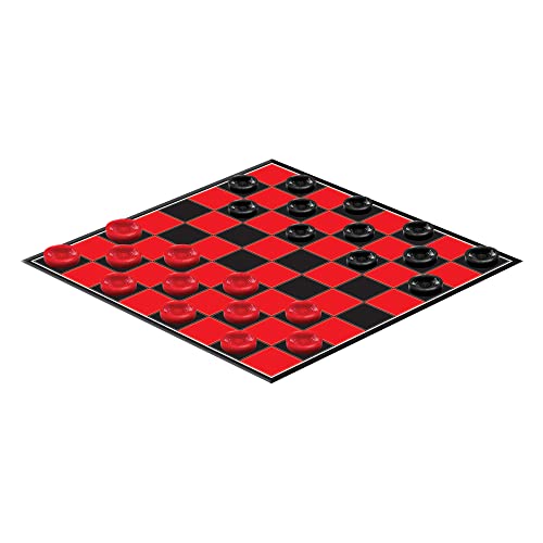 The Game of Checkers, Family Edition, by Winning Moves Games USA | Sturdy board with 24 Plastic Interlocking Checkers, 2 Players, Ages 6+ - size: 15 inches square