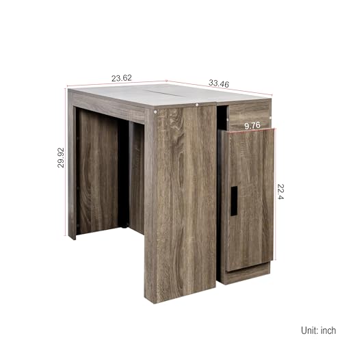 24"-118" Extendable Dining Table with Storage for 2-12 People, Modern Space-Saving Extra Long Wood Folding Table with USB & AC Outlets, Multifunctional Conference Meeting Table, Oak - color: Oak, style: 24" - 118.5" (2-12 People)