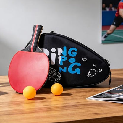 Table Tennis Case,Waterproof Hard Shell Case - Adjustable Shoulder Strap Shockproof Portable Table Tennis Paddle Bag with Ball Compartment | for Equipment Accessories Gym Sports Athlete Men Women Trav