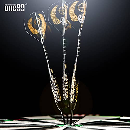 ONE80 Professional Steel Tip Darts Set in 12 Pack with Extra Flights and Shafts - style: Brass Barrel