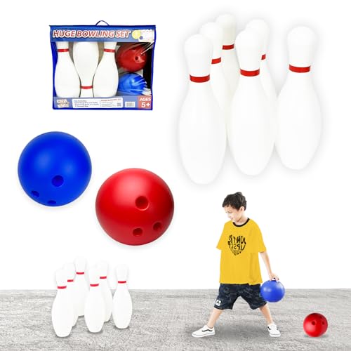 Grip Kids 17 Inch Huge Bowling Set with Storage Bag – 6 Giant Pins, Outdoor & Indoor Backyard Game for Kids, Family Party, Birthday Gift Ages 5+ – Amazon Exclusive