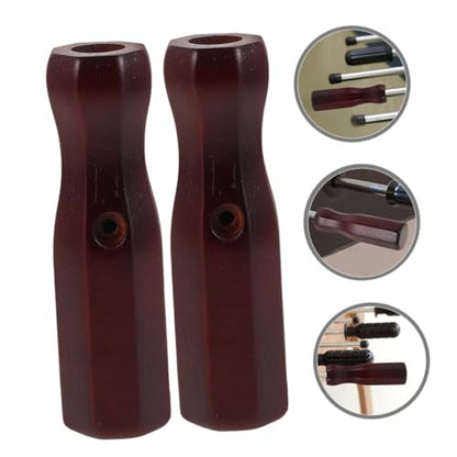 2pcs Solid Wood Football Table Handles Octagonal Grip Replacement for Foosball Rods Soccer Machine Rod Handles for Enhanced Control and Precision