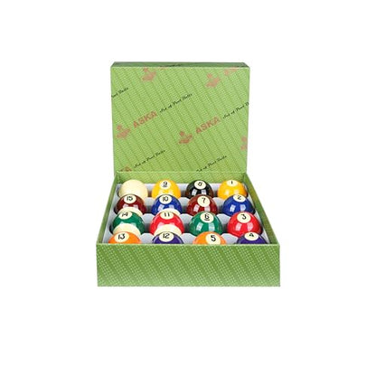 ASKA Billiards Pool Boston Numbered Balls Set 2-1/16 inch (52mm) /Smaller Than Regular Size/16 Balls Including a Cue Ball