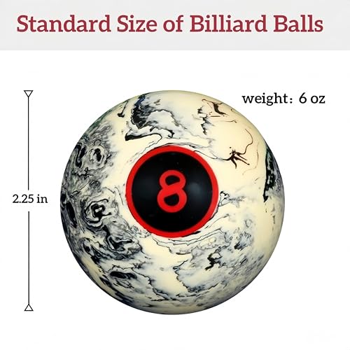 VIDOR Pool Ball,Billiard Balls 2-1/4" Regulation Size Billiard Balls Set with 6 oz Weight Full 16 Resin Pool Balls - style: Marble Dark