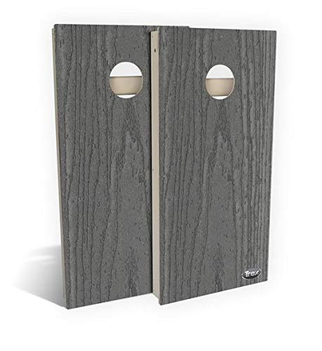 Slick Woody's Professional-Grade TREX Cornhole Boards - 4'x2' All Weather Regulation Corn Hole Toss Game with 8 Resin Filled Bags - color: Clam Shell