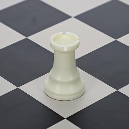 WE Games Replacement Staunton Chess Pieces - Light Rook, Plastic with Felt Bottom, Classic Design - color: White Rook