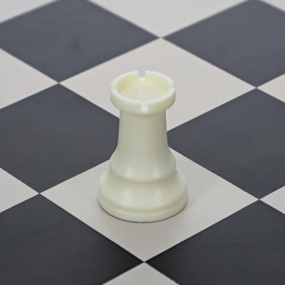 WE Games Replacement Staunton Chess Pieces - Light Rook, Plastic with Felt Bottom, Classic Design - color: White Rook