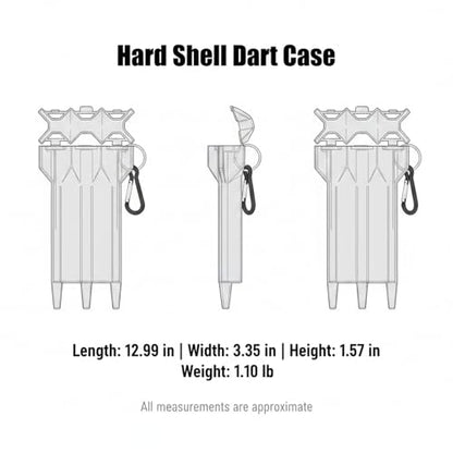 Hard Shell Soft Tip Dart Case, Rigid PP Plastic Travel Protector for 2 Darts, Compact Black Storage Wallet