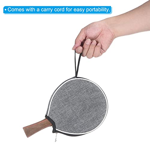 PATIKIL Ping Pong Paddle Case, 2 Pack Table Tennis Racket Case Half Soft Cover Container Bag for Sports Accessories, Grey