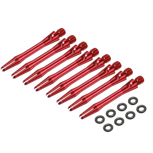 PATIKIL Aluminum Dart Shafts 2BA Thread Dart Stems Replacement Accessories with Rubber Rings for Steel Tip - color: Red, size: 35mm
