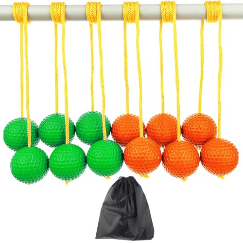 6 Pack Ladder Balls Ladder Toss Balls Replacement with Storage Bag for Toss Match (Orange Green) - color: Orange Green