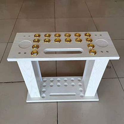 Pool Stick Holder, Pool Cue Rack, Freestanding Pool Table Cue Organizer with Ball Storage and Tripod Slot