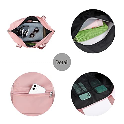 NPBAG Women Travel Duffel, Multi Functional Large Expandable Weekender Carry-on Tote, Gym Workout Overnight Bag, Mommy Hospital Bag for Labor and Delivery - color: Basic-Plain Flowers, style: Basic Version