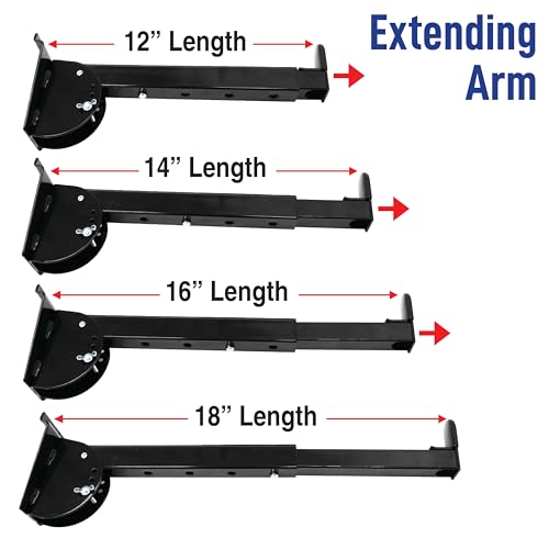 Victory Display Heavy-Duty Steel Keyboard Arms(1-PAIR), fits into Slatwall Panels, Telescoping Arms (12" to 18"), Adjustable slanting from 45° to 65° to 90°, for Keyboards and Music Production Equipment