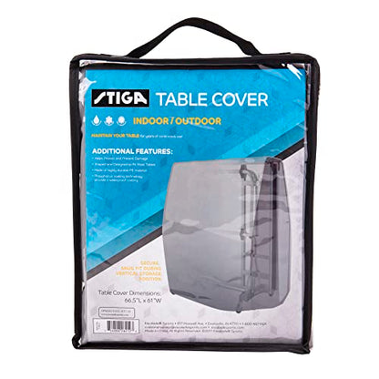 STIGA Universal Ping Pong Table Cover- Outdoor/Indoor - Premium All-Weather Resistant, Rust Resistant, UV Protection – Elastic Fit on 9’ x 5’ Regulation-Sized Table Tennis Tables in Upright Position