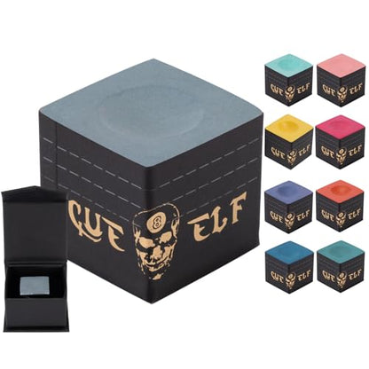 CUEELF Cube Pool Cue Chalk Technology Billiard Pool Stick Chalk for Professional Low Deflection, Durable, Reduces Miscues-1pc - color: Grey