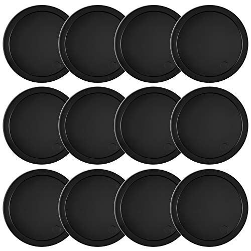 Coopay 12 Pieces Home Air Hockey Pucks 2.5 Inch Heavy Replacement Pucks for Game Tables Equipment Accessories, 12 Grams - color: Black