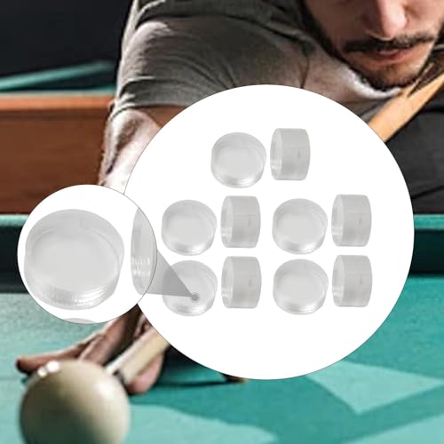 10 Pieces Break Jump Clear Cue Tip Billiard Pool Cue Tip Hard Professional Replacement for Player Billiard Beginners Snooker - color: clear