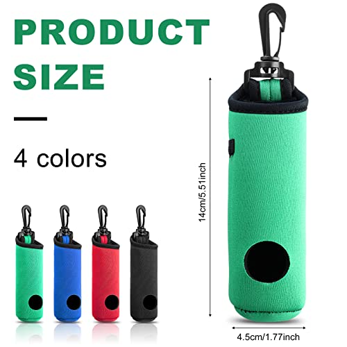 4 Pieces Golf Tee Holder Golf Ball Carry Bag Pouch Ball Holder Keychain Belt Clip Gifts Accessories - color: Black, Red, Blue, Green