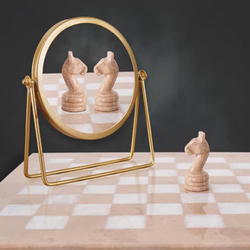 Marble Chess Set 15" Inches Verona and White with Storage Box and 2 Extra Queen Handmade Luxury Board Games for Adults, Ideal Marble Chess Board Game Set & Chess Pieces - color: Verona & White