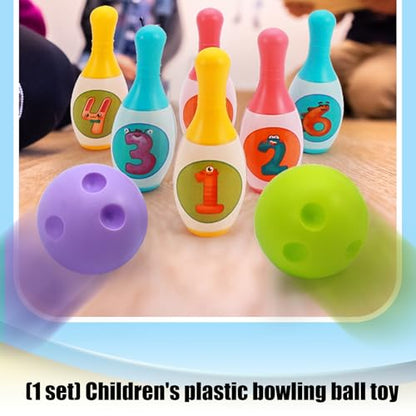 Bowling Game Set Toy for Preschooler Learning Fun Hand Eye Coordination Set for Family Party Gathering Toy - size: Large