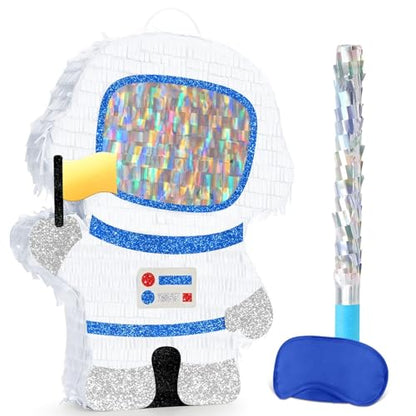 WERNNSAI Astronaut Piñata - Space Party Decorations Space Piñata Bundle with Blindfold and Bat Boy Birthday Decorations for Kids Family Birthday Games Supplies - style: Astronaut