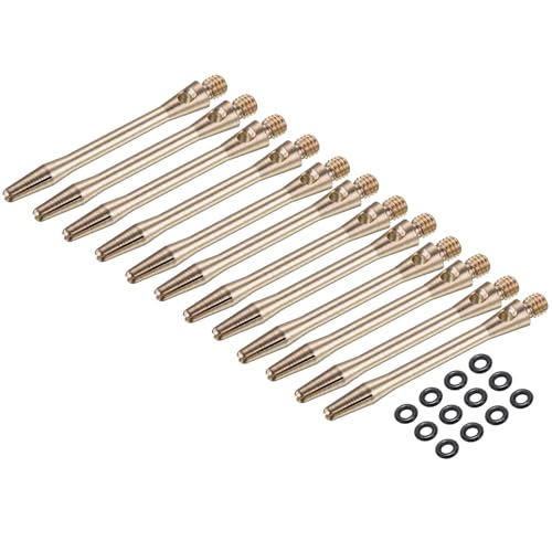 PATIKIL Aluminum Dart Shafts, 2BA Dart Stems Replacement Accessories with Rubber Rings for Steel Tip - color: Copper Tone, size: 45mm