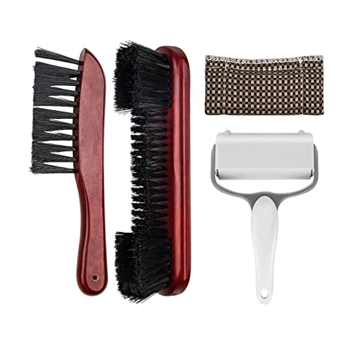 Billiards Table Cleaning Brush Set with Roller and Wooden Handle for Pool Table Maintenance- Red 4PCS - color: Red 4PCS