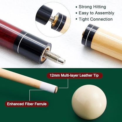 Liliful Pool Table Accessories Billiards Accessories Billiard Pool Balls with Triangle and Diamond Ball Holder Cue Chalks Pool Cue Tip Pool Sticks Pool Table Brush Set (Classic Style)