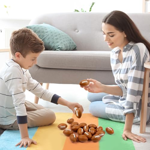 Aodaer 24 Pack Mini Football Stress Balls Fidget Ball Toys Bulk | Soft Foam Balls for Sports Party Favor Gifts, Birthday Party Decoration, Goodie Bag Stuffer, Mini Size, with Drawstring Bag - style: Football