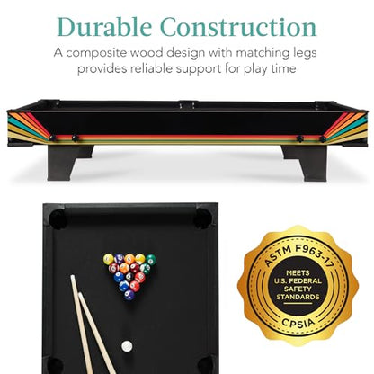 Best Choice Products Tabletop Billiard Table, Pool Game Table for Living Room, Game Room w/ 2 Cue Sticks, Ball Set, Storage Bag - color: Arcade