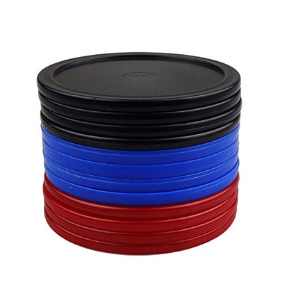 12 Pack 2.5 Inch Air Hockey Pucks for Small Size Table - color: Red Blue Black