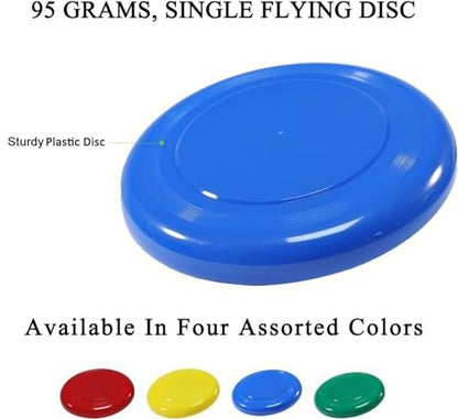 Flying Disc - 9Inch Plastic Flying Disc for Discs Set of 8 Flying Disc Bulk (95 Gram) | Disc Bulk (95 Gram), Support DIY Design|Strong|Durabel|No Chemical Smell | 4 Color Combinations | 8 Pack Flying Disc Set