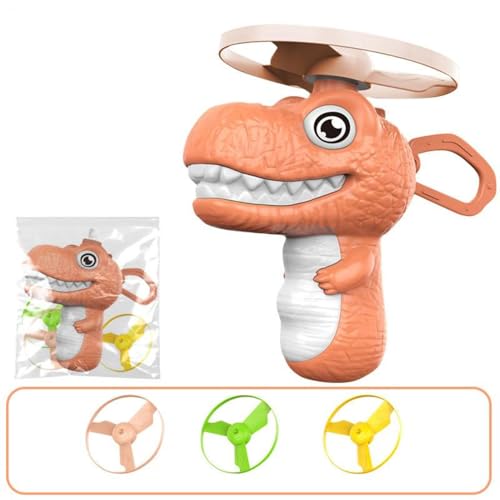 Disc Flying Toy, Fun Dinosaur Design, 11.5x3.5x12cm, Cat Toy Launcher, Cat Fetch and Hunt Toys, Easy to Use, for Yard, Garden, Balcony, Terrace Fun - color: Pink