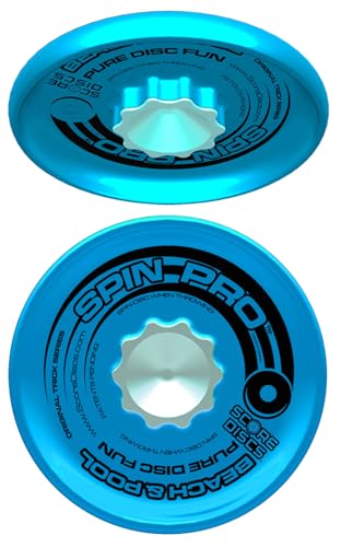 Beach & Pool Sports Disc. Throw with Precision! Spin Tricks! Soft and Durable, Waterproof, Floats, Play Anywhere! Spin & Splash Grip - Spin Zones - That's a Disc! Upgrade Your Fun! - color: Blue