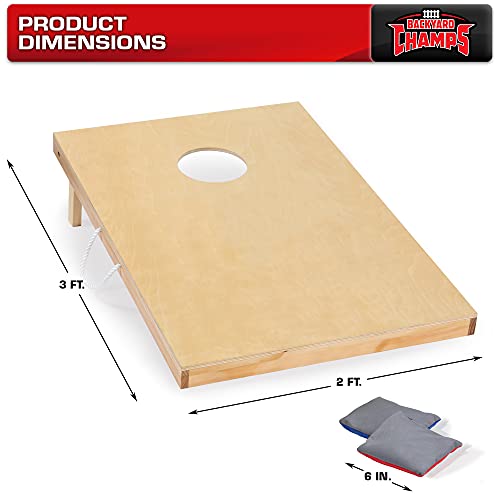 Backyard Champs Wood Cornhole Sets - Bean Bag Toss with 2 Cornhole Boards and 8 Bean Bags'