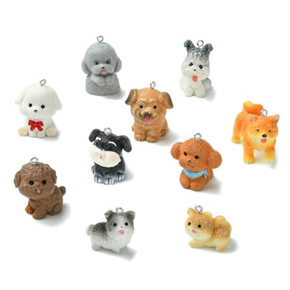 Stiesy 20 Pcs Dog Charms Resin 3D Animal Charm Cute Pet Doggy Dangle Charms for Jewelry Making Bracelet Crafting - color: Dog-20pcs--20 style