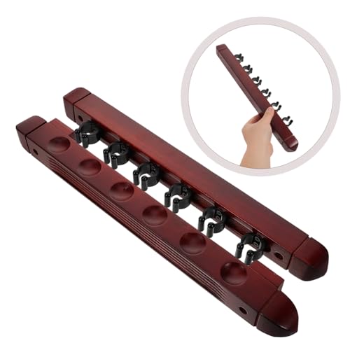 POPETPOP 2pcs Billiard Stick Mount Pool Stick Holder Slots Storage Rack Billiard Supplies - color: Dark Red