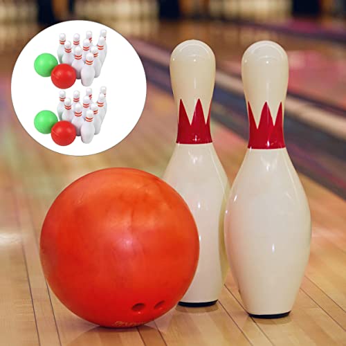 2Sets Miniature Bowling Balls of Realistic Bowling Decor for Dollhouses Design for Micro House and Desktop Decoration