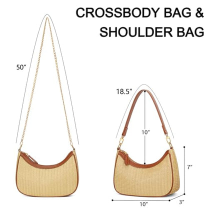 KKXIU Shoulder Bag for Women Cute Hobo Purses and Handbags Retro Clutch Underarm Purse | Cute - color: Khaki