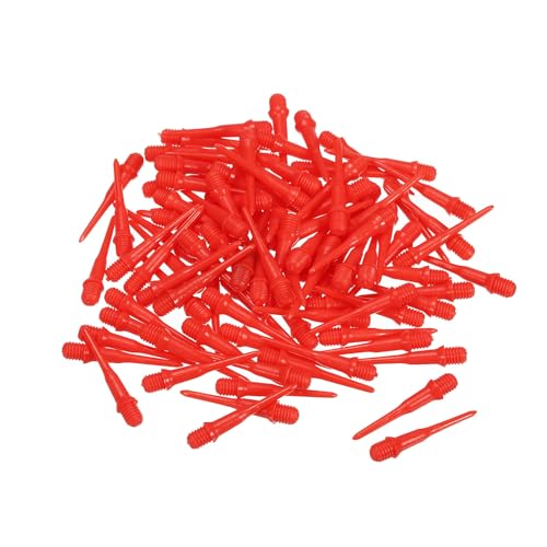 YOKIVE 100 Pcs Plastic Dart Tips, Game 2BA Thread Soft Darts Tips Replacements Dart Accessory | Indoor Outdoor Play (Red)