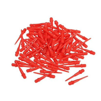YOKIVE 100 Pcs Plastic Dart Tips, Game 2BA Thread Soft Darts Tips Replacements Dart Accessory | Indoor Outdoor Play (Red)