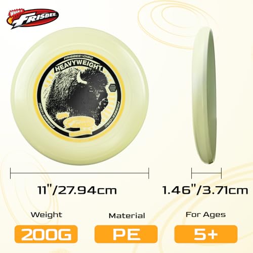 Wham-O Frisbee Heavyweight 200g Flying Disc, 11 Inch Stable Competition Sports Disc, Long Distance and Durable, for Outdoor Activities and Family Fun - color: Yellow + Blue