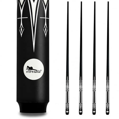 HMQQ 58" One Piece Fiberglass Pool Cue Stick Set of 4, 21oz Warp-Resistant Billiard Cues with Leather Tip, Premium Matte Finish Bar Pool Sticks for House Use, Red & White - color: White